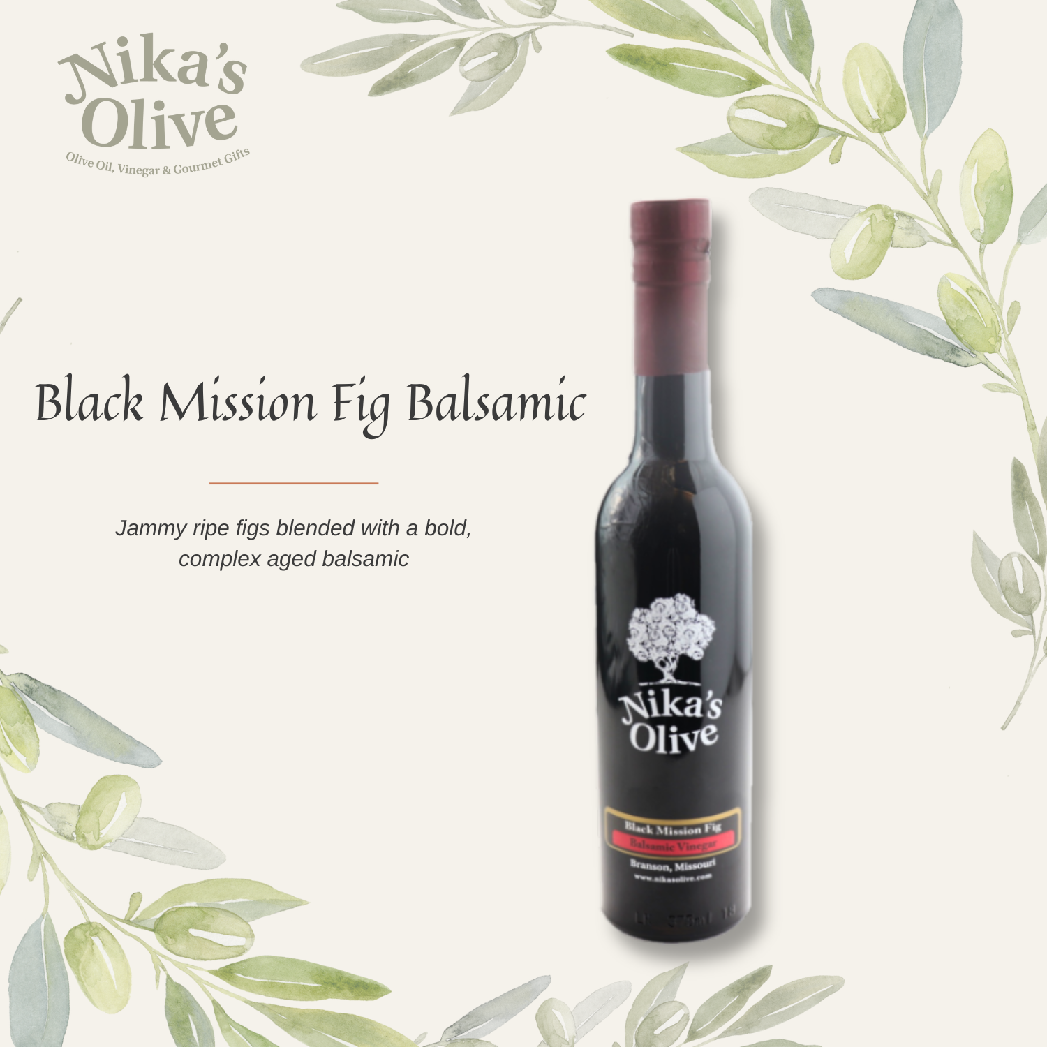 ナガラックスフィッテ　ベージュー美品 Black Mission Fig Balsamic Vinegar — Nika's Olive | Ultra Premium